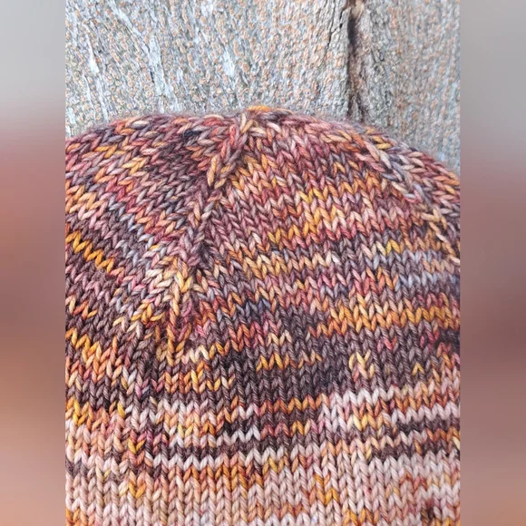 Hand Knit Beanie Hat Stocking Cap Multicolor Pattern Luxury Premium Wool Blend